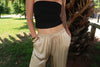 LILY SATIN TROUSERS - SAND