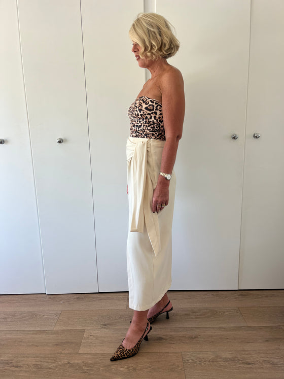 HARRIET TIE DETAILED MAXI SKIRT - CREAM