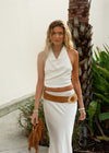 ELIZA BACKLESS TOP - WHITE