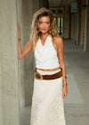 ELIZA BACKLESS TOP - WHITE