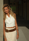 SAVANNAH SUEDE BELT - CHOCOLATE