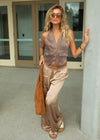 LILY SATIN TROUSERS - GOLD