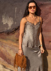 IMAAN LACE TRIM CAMI - MINK