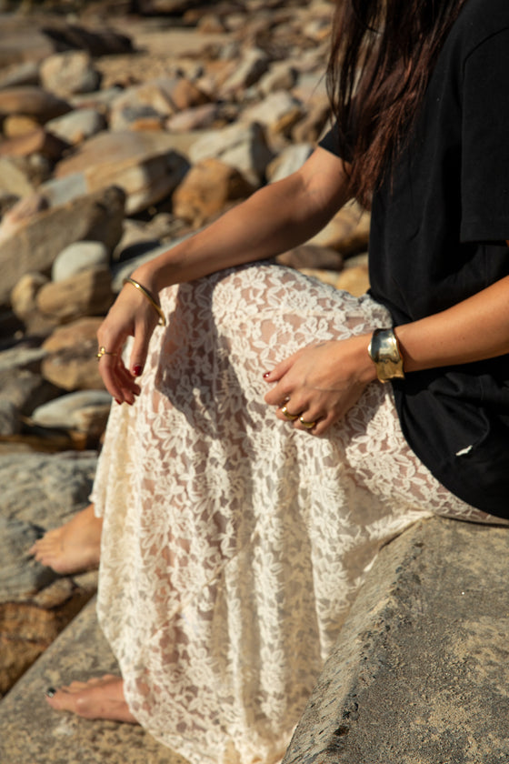 MIMI LACE SKIRT - CREAM