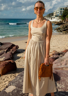  HEIDI MIDI DRESS -  STONE