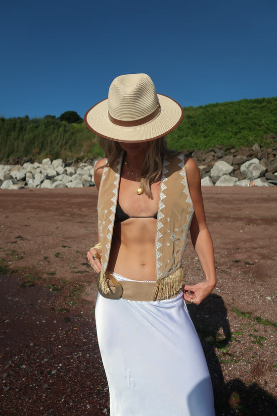 AMELIA BOHO WAISTCOAT - TAN