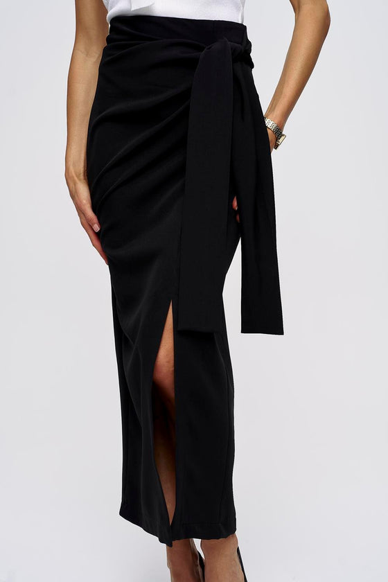 HARRIET TIE DETAILED MAXI SKIRT - CREAM