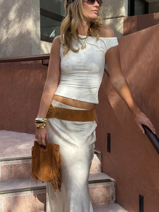 YASMIN ASYMMETRIC TOP - WHITE