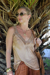 FRIDA LACE TRIM TOP - SAND