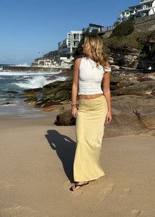  AUBREY SATIN SKIRT - BUTTERMILK
