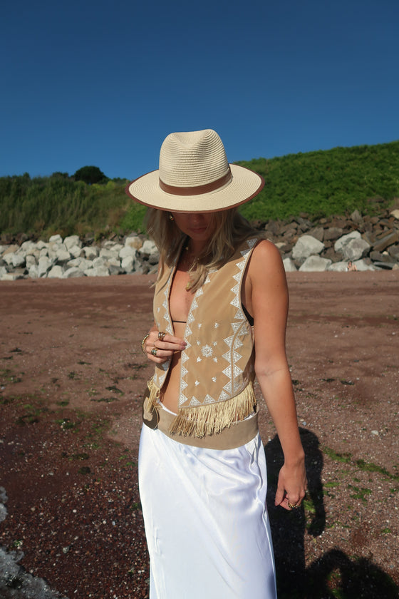 AMELIA BOHO WAISTCOAT - TAN