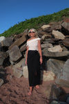 HARRIET TIE DETAILED MAXI SKIRT - BLACK