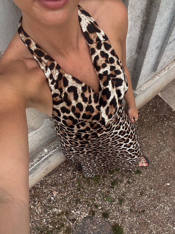 ELIZA SLIP SKIRT  - LEOPARD