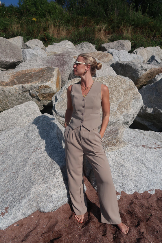 ALIA TROUSERS - TAUPE