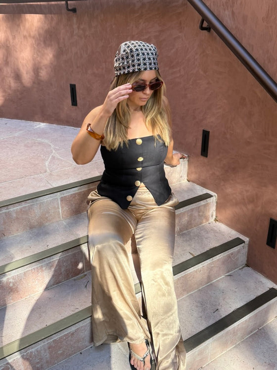 BLAIR GOLD BUTTON TOP