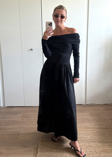  LAUREN BARDOT DRESS - BLACK