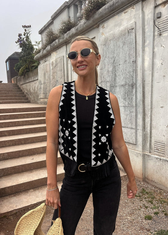 AMELIA BOHO WAISTCOAT - BLACK