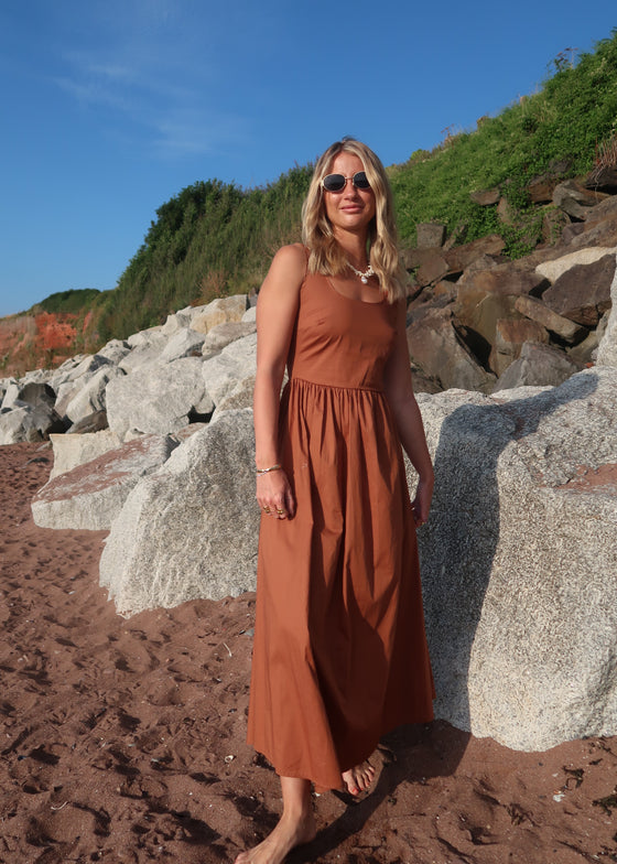HEIDI MIDI DRESS - TAN