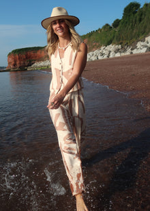  MELINA PRINT TROUSERS - TAN