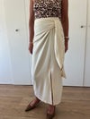 HARRIET TIE DETAILED MAXI SKIRT - CREAM