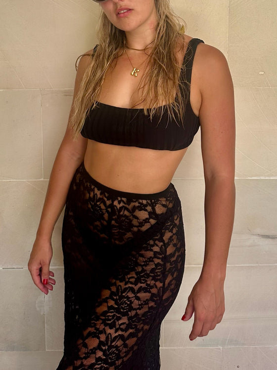 MIMI LACE SKIRT - BLACK