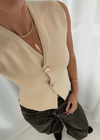 LOIS KNIT WAISTCOAT - BEIGE