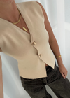 LOIS KNIT WAISTCOAT - BEIGE