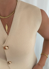 LOIS KNIT WAISTCOAT - BEIGE