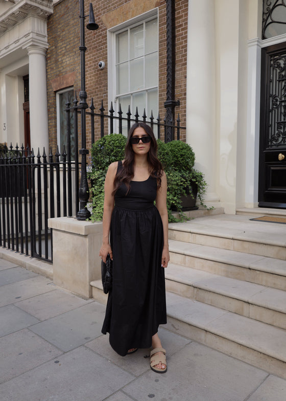 HEIDI MIDI DRESS - BLACK