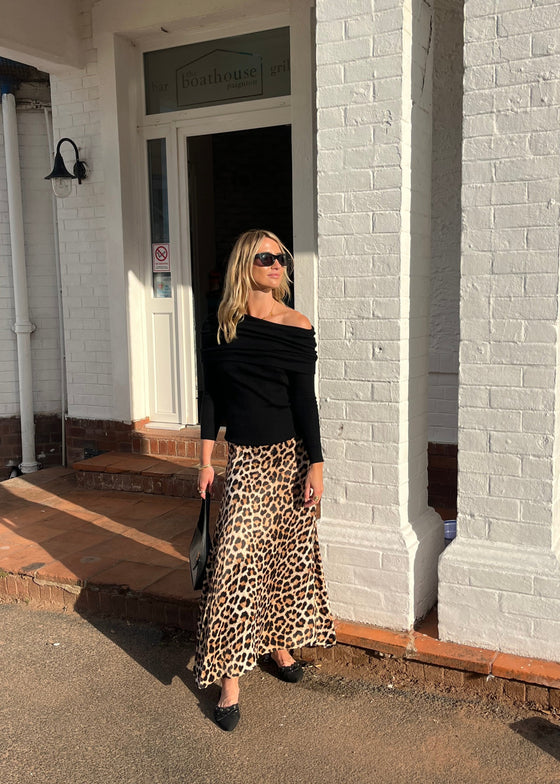 ELIZA SLIP SKIRT  - LEOPARD