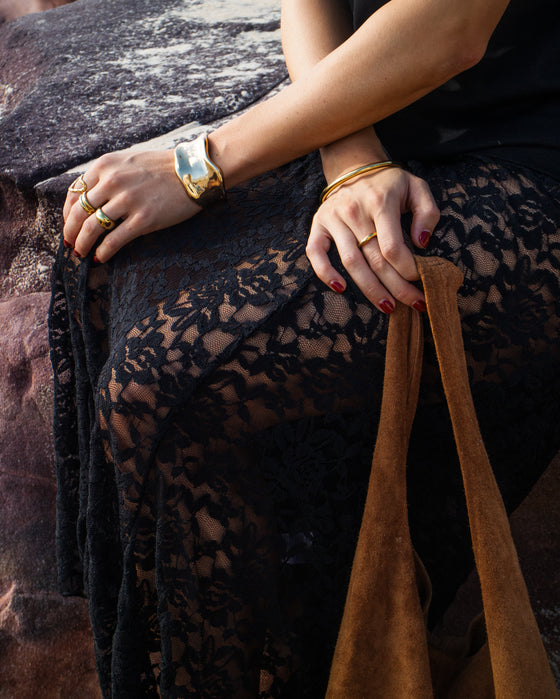 MIMI LACE SKIRT - BLACK