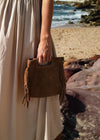 FREYA FRINGE SUEDE BAG - COCOA