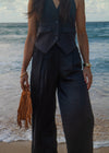 MAEVE SATIN TROUSERS - BLACK