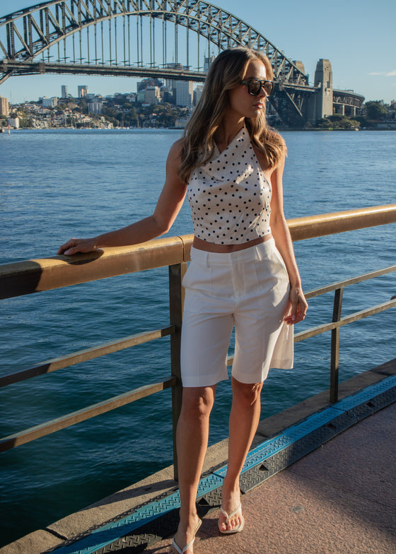 SOPHIE BERMUDA SHORTS- WHITE