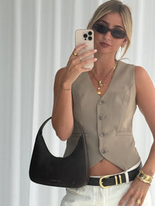  ALIA WAISTCOAT - TAUPE