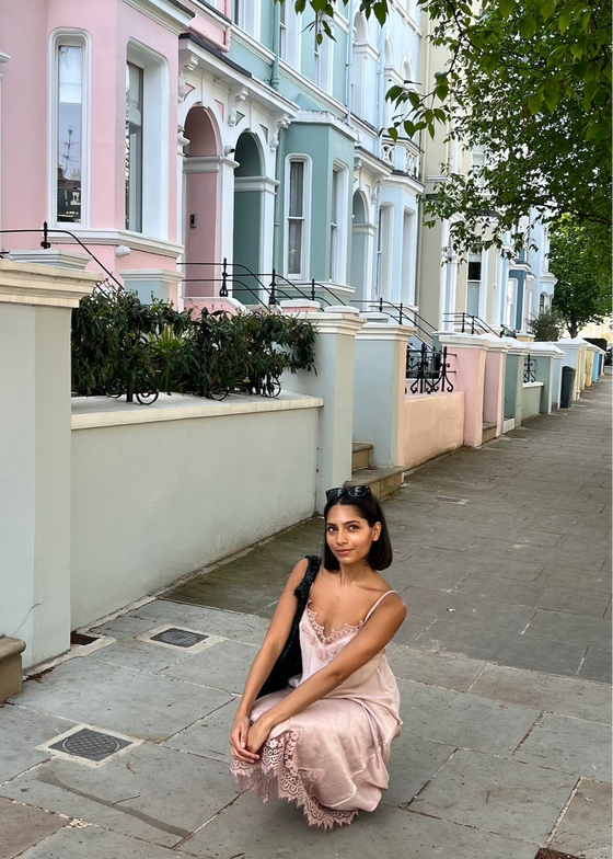 IMAAN LACE TRIM SKIRT - BLUSH