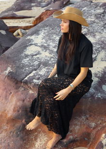  MIMI LACE SKIRT - BLACK