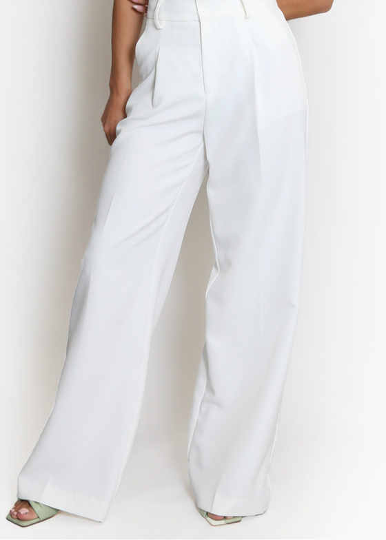 HANNAH WIDE FLARE TROUSERS - WHITE