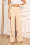 HANNAH WIDE FLARE TROUSERS - NUDE