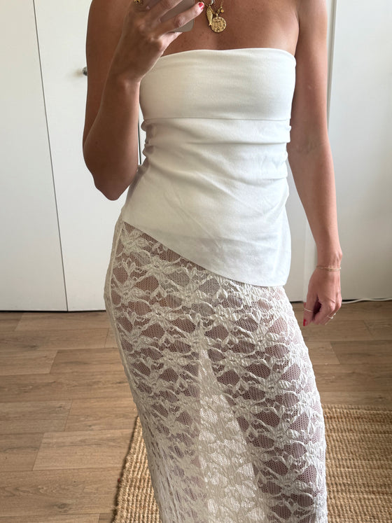 LANEY LACE SKIRT - CREAM