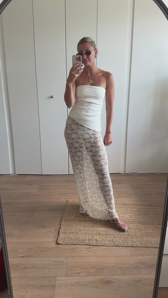LANEY LACE SKIRT - CREAM