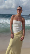 AUBREY SATIN SKIRT - BUTTERMILK